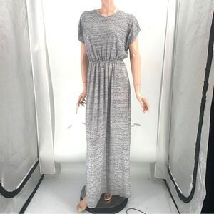Hail3y:23 gray marled V-Neck Gathered empire waist maxi dress